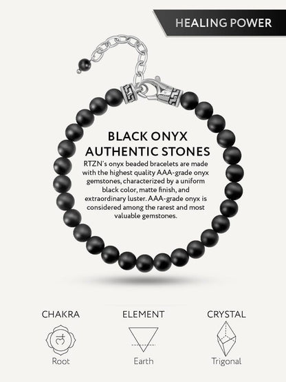 Black Onyx Beaded Bracelet - Chain Fit