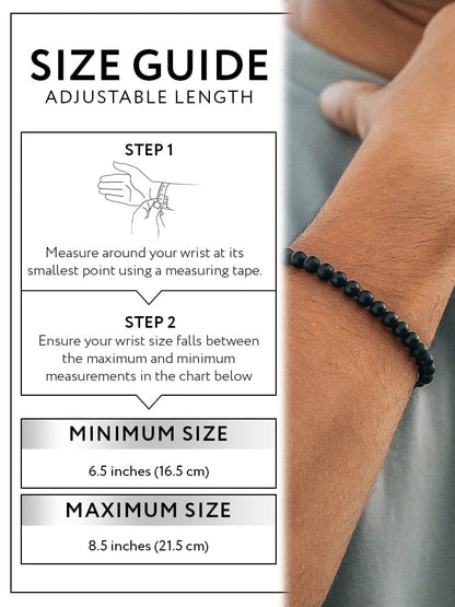 Black Onyx Beaded Bracelet - Chain Fit