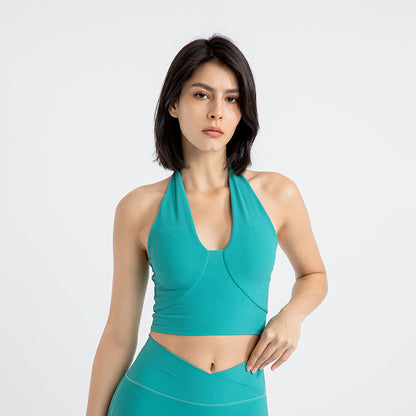 Sports Underwear Women Shockproof Running Sports Fitness Halter Backless Bra Skinny Yoga Clothes Vest Top